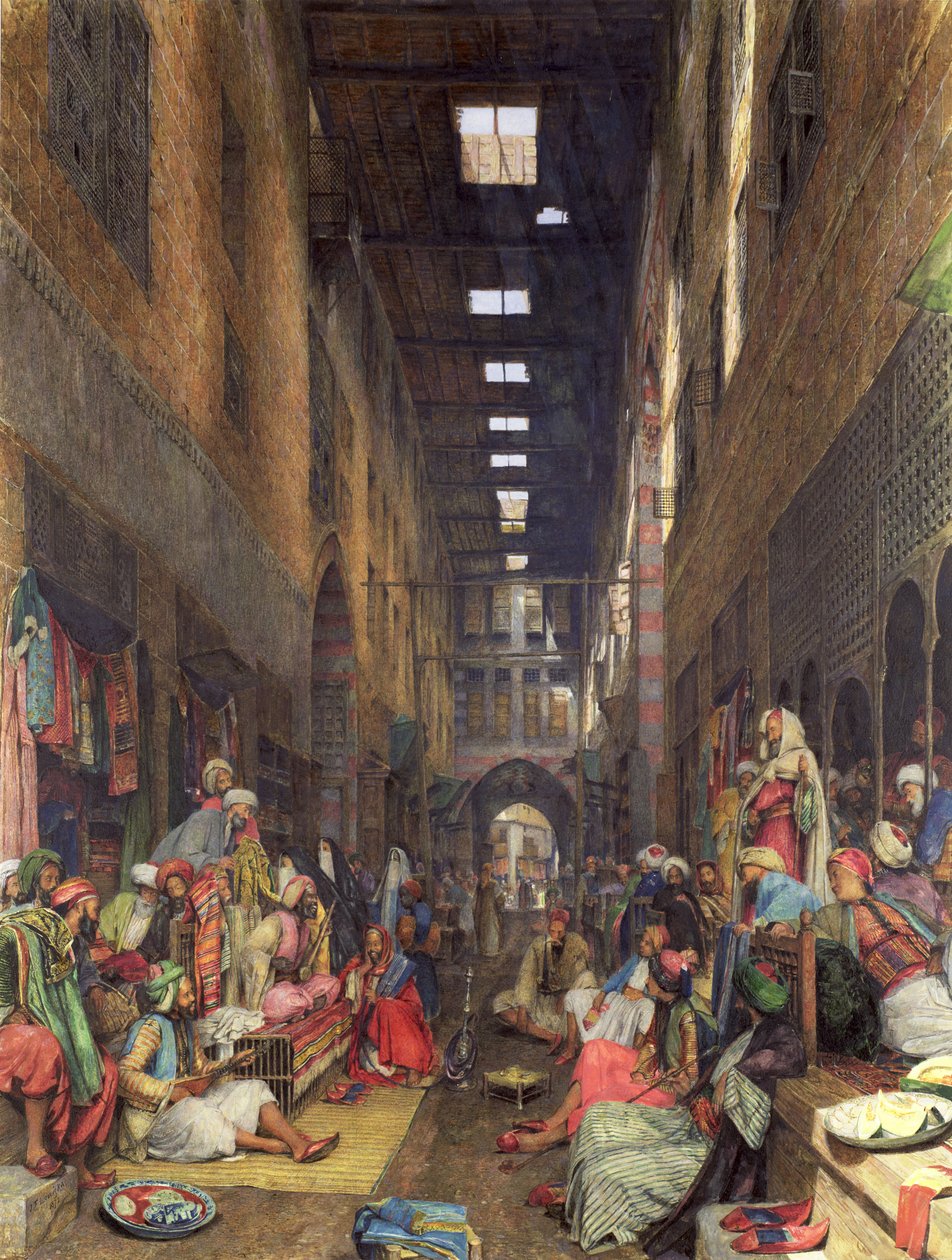 बाजार, काहिरा, 1872 (कागज पर wc und bodycolour) द्वारा जॉन फ्रेडरिक लुईस