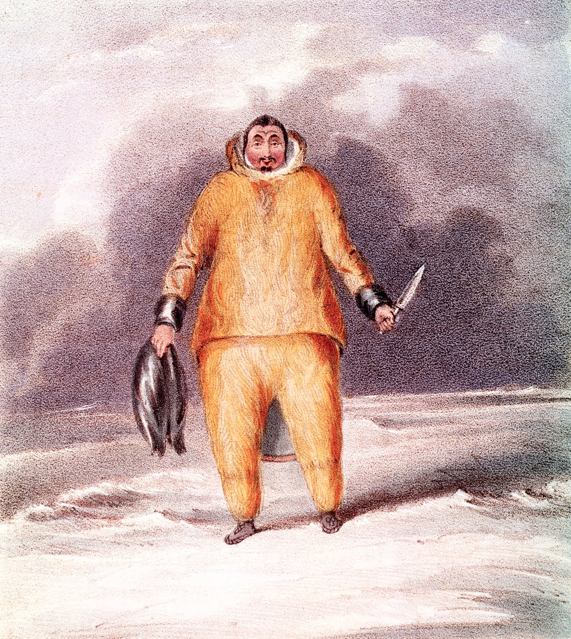 कुनाना, एक एस्किमो, जॉन ब्राडविंड (1812-63) द्वारा उत्कीर्ण, ग्राफ और सोरेल द्वारा मुद्रित द्वारा जॉन रॉस