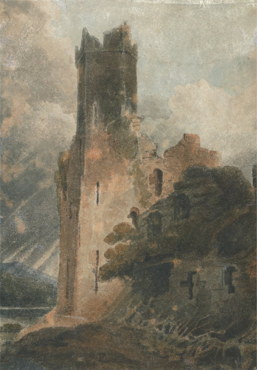एक कैसल टॉवर (केर्नारवॉन कैसल) द्वारा जॉन बेच Cotman