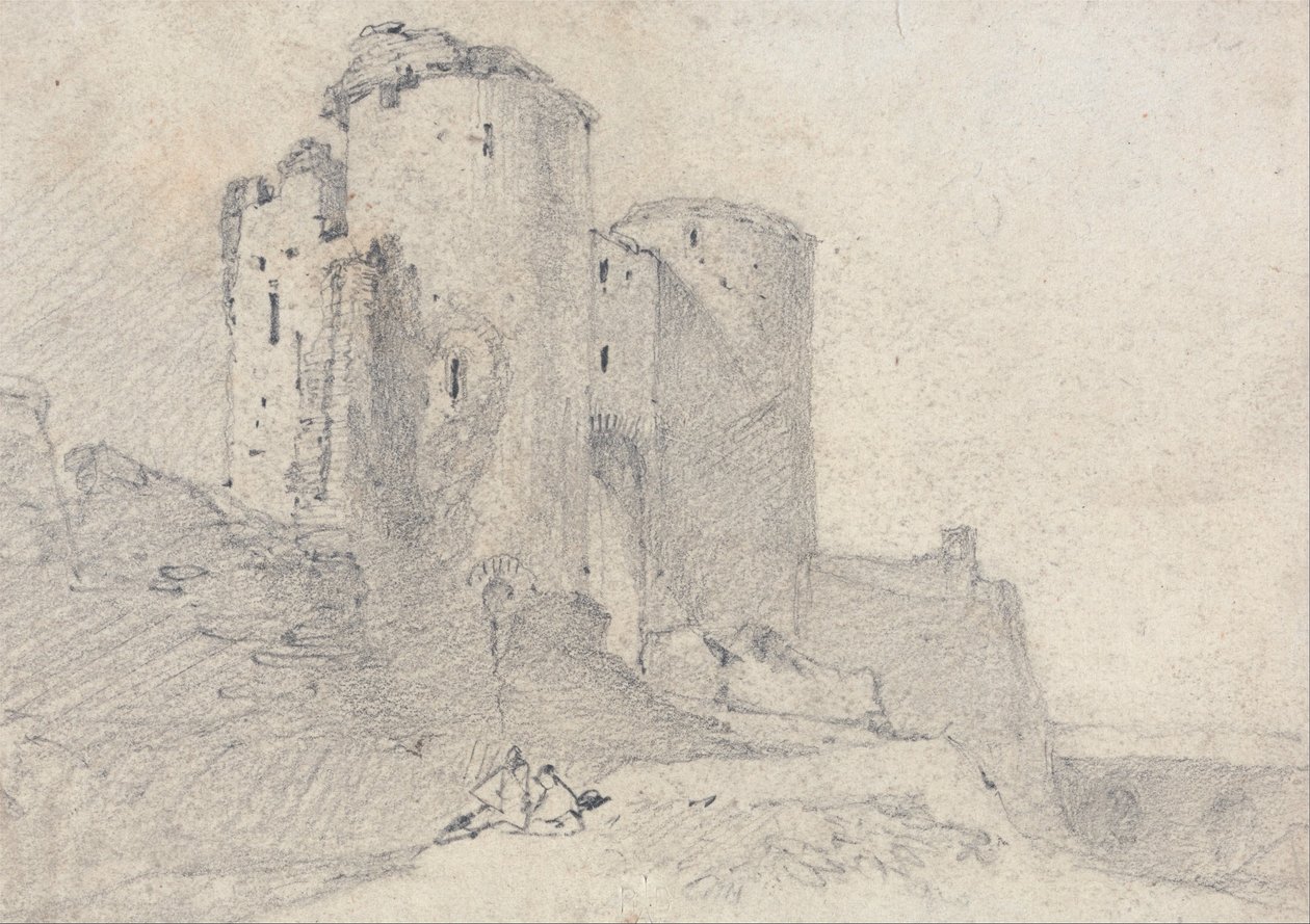 बेस्टन कैसल, चेशायर- कैसल में प्रवेश द्वारा जॉन बेच Cotman