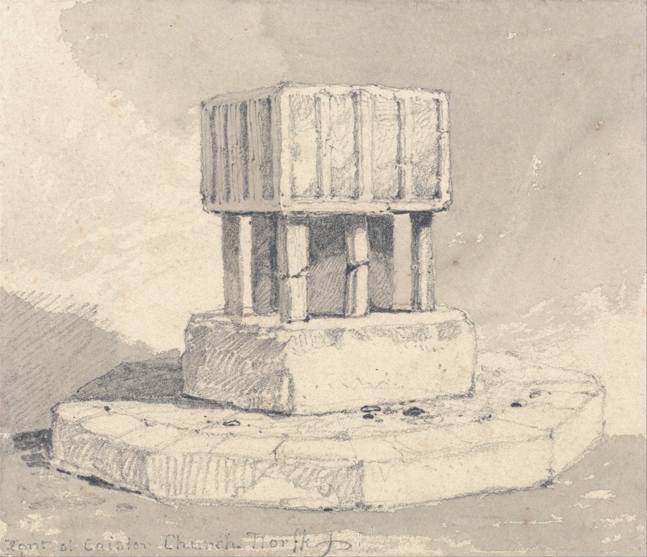 कैस्टर चर्च, नोरफ़ोक में फ़ॉन्ट द्वारा जॉन बेच Cotman
