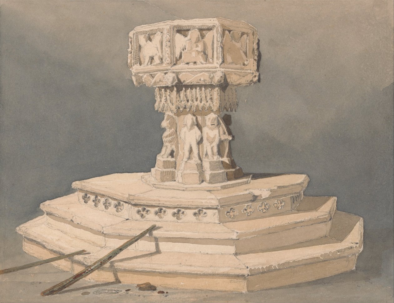 हैप्पीसबर्ग चर्च, नॉरफ़ॉक में फ़ॉन्ट द्वारा जॉन बेच Cotman
