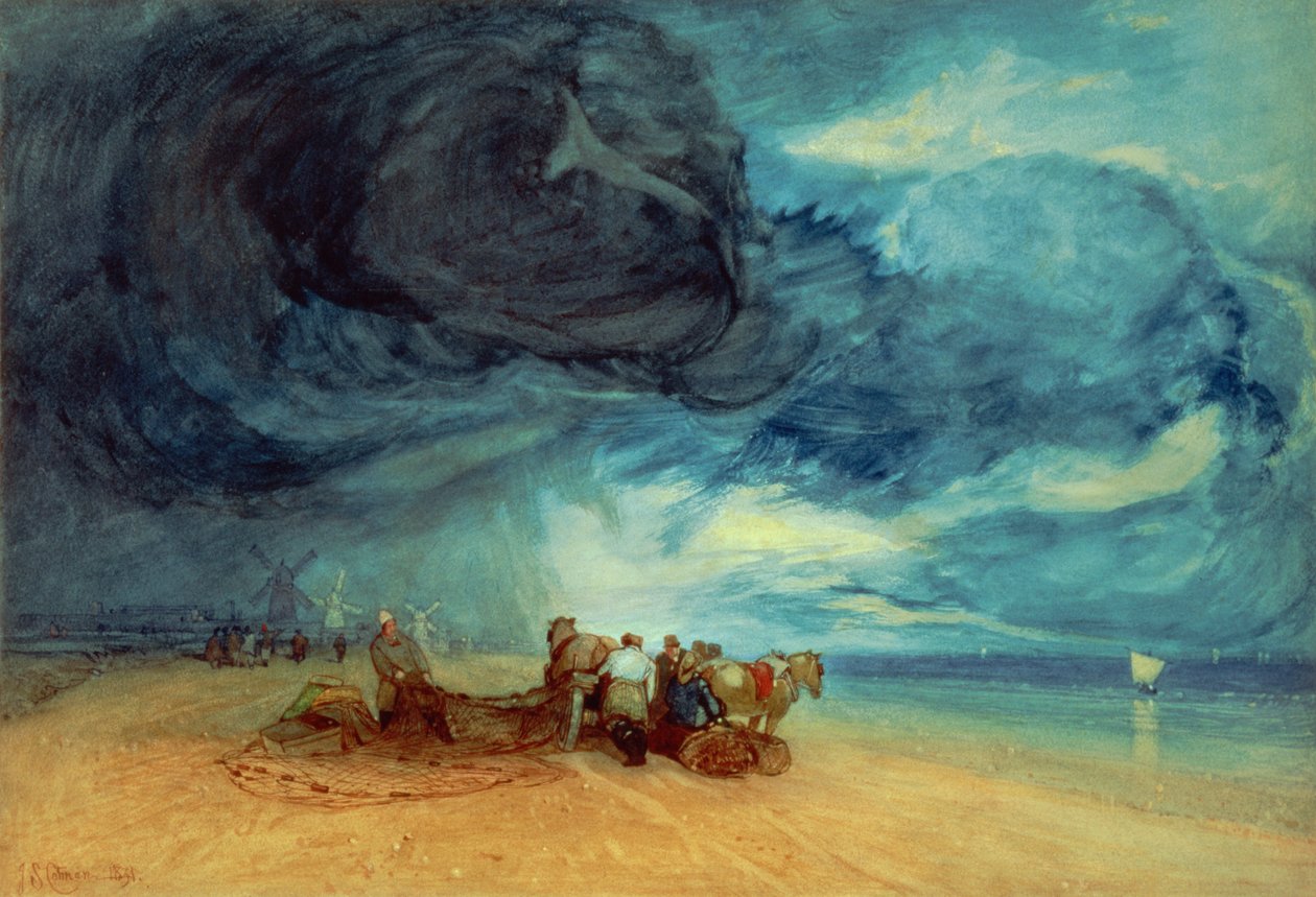 1831 में यारमाउथ बीच पर तूफान द्वारा जॉन बेच Cotman
