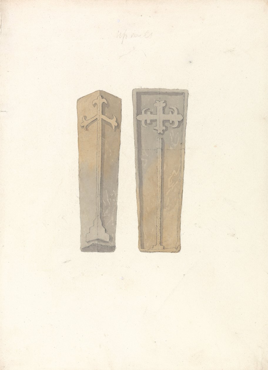 नॉरफ़ॉक चर्चों से दो ताबूत ढक्कन का अध्ययन द्वारा जॉन बेच Cotman
