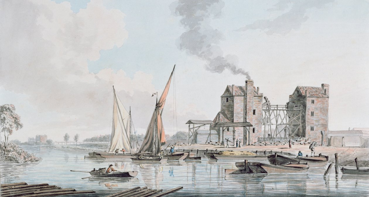 Pimlico, 1783 पर पानी के इंजन का दृश्य द्वारा जॉन थॉमस सेरेस