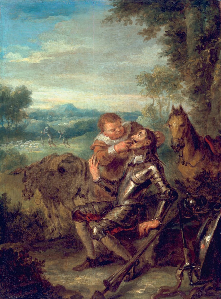 डॉन क्विक्सोट से दृश्य: सांचो पांजा ने डॉन क्विक्सोट के दांत, 1735 को गिना द्वारा जॉन वेंडरबैंक