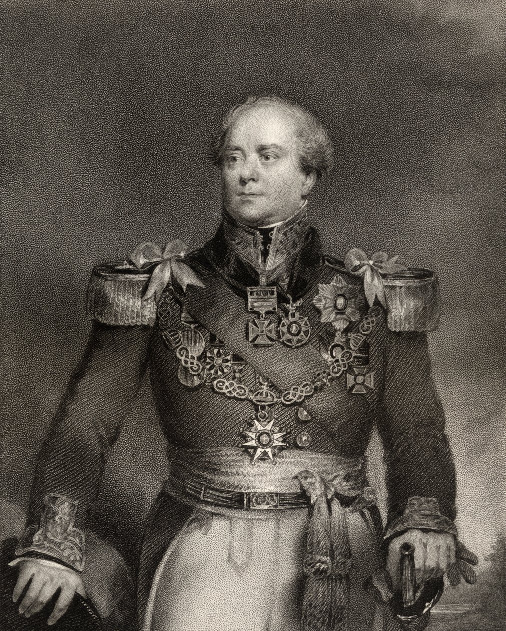 सर आर्किबाल्ड कैंपबेल, प्रथम बैरोनेट, जॉन कोचरन (fl.1821-65) द्वारा उत्कीर्ण, &39;नेशनल पोर्ट्रेट गैलरी, वॉल्यूम IV&39; से, c.1835 प्रकाशित द्वारा जॉन वुड