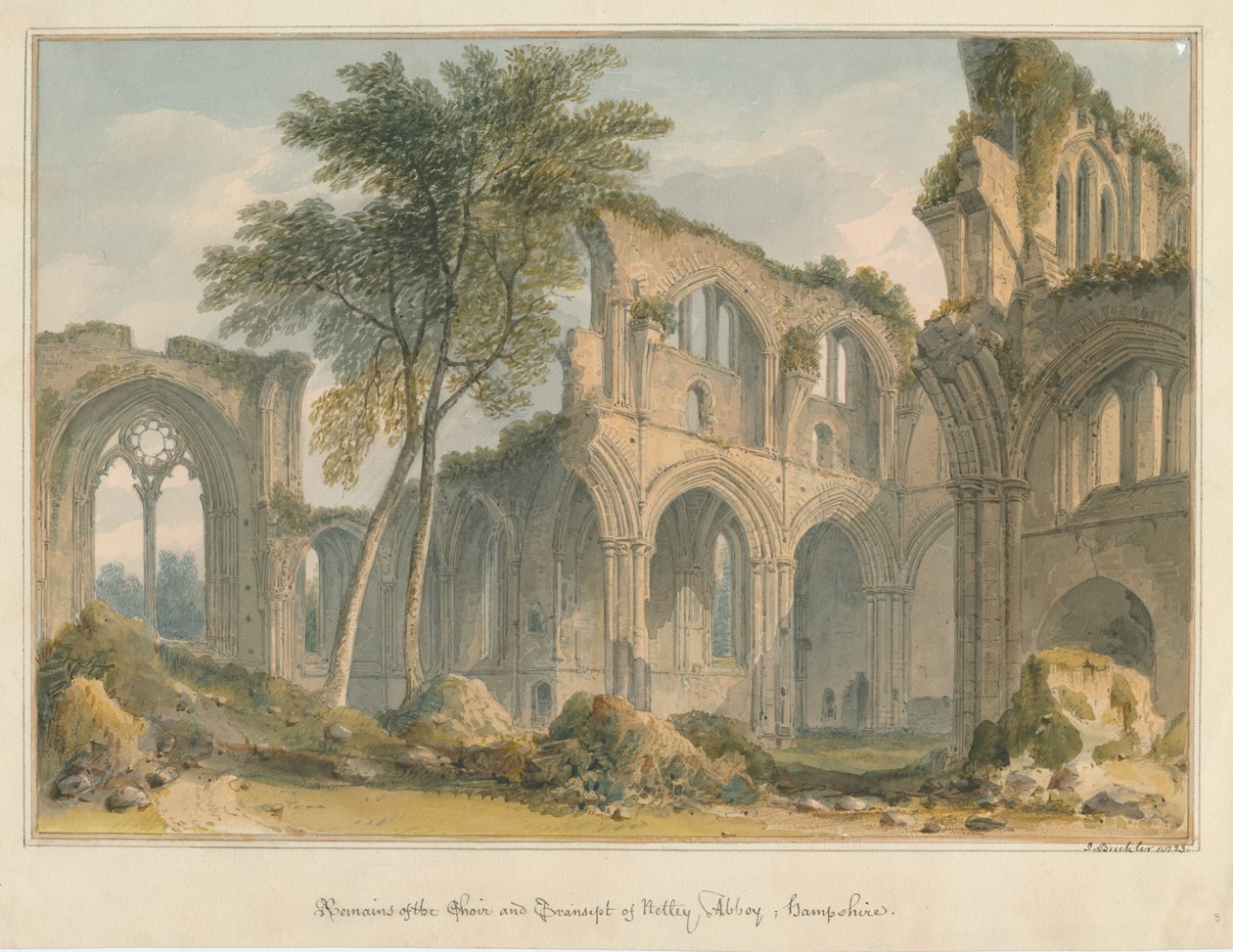 हैम्पशायर - नेटली एबे - अवशेष, 1823 द्वारा जॉन बकलर