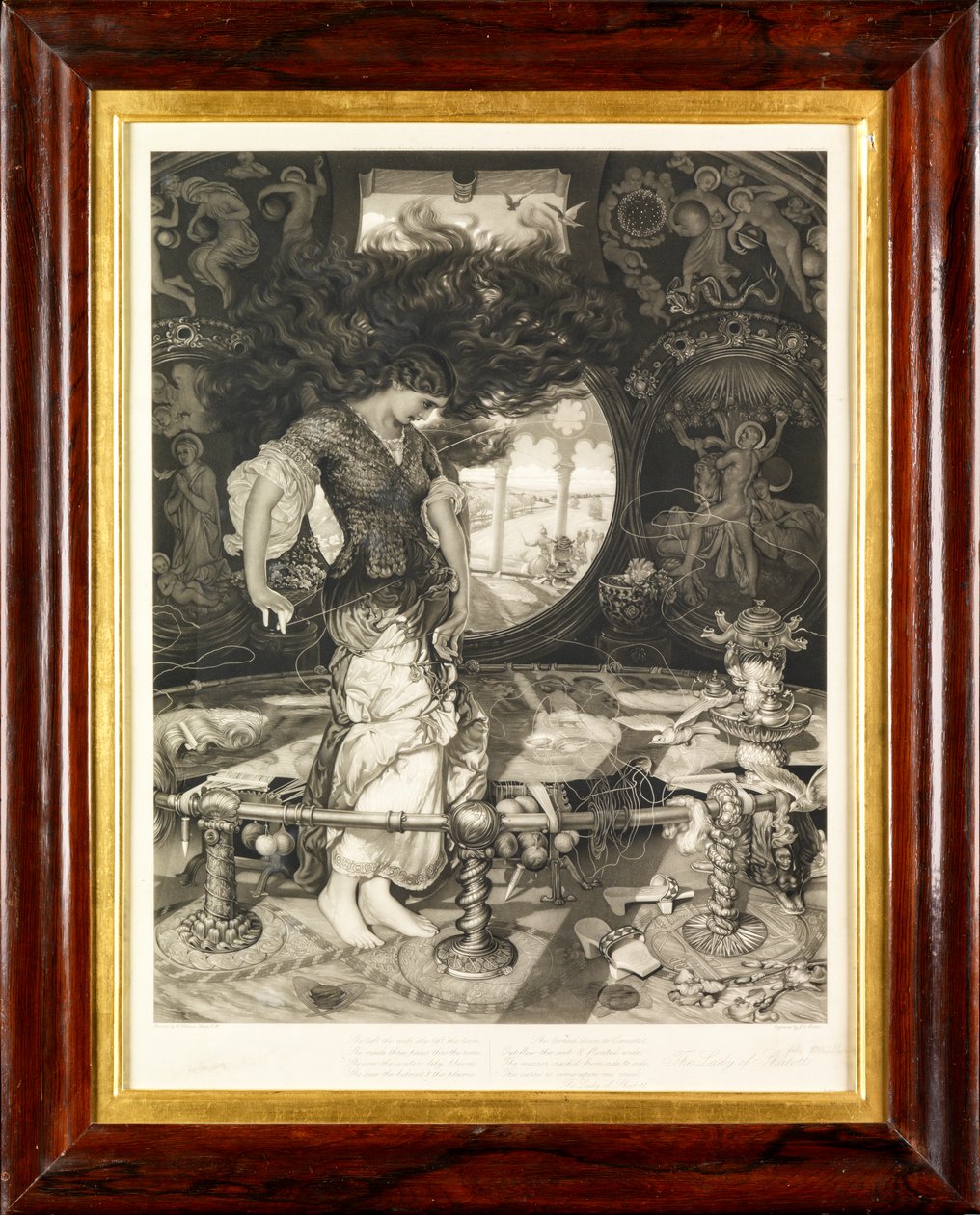 द लेडी ऑफ शालोट (mezzotint) द्वारा जॉन डगलस मिलर