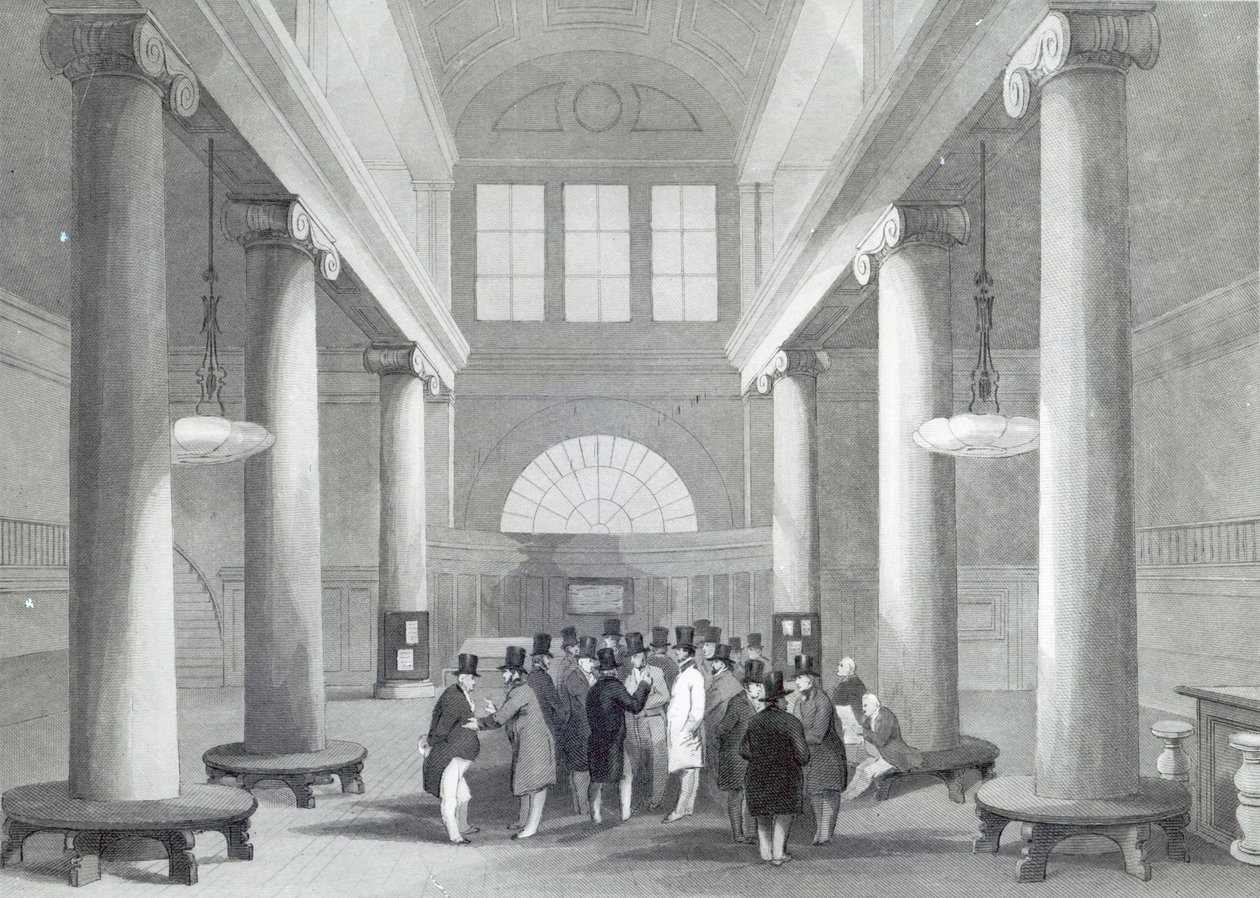 हेनरी मेलविले द्वारा उत्कीर्ण स्टॉक एक्सचेंज, c.1842 द्वारा जॉन गिल्बर्ट