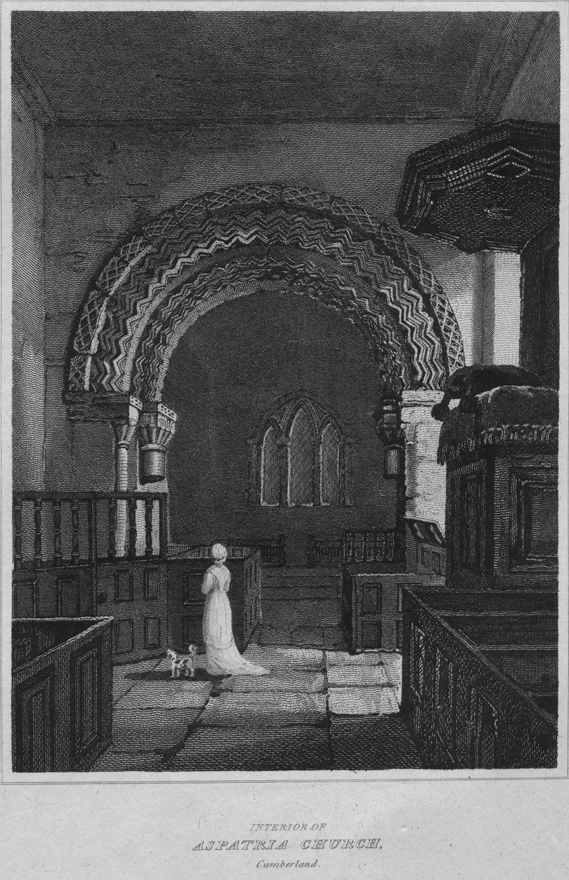 एस्पार्ट्रिया चर्च, कंबरलैंड, 1814 का इंटीरियर द्वारा जॉन ग्रेग