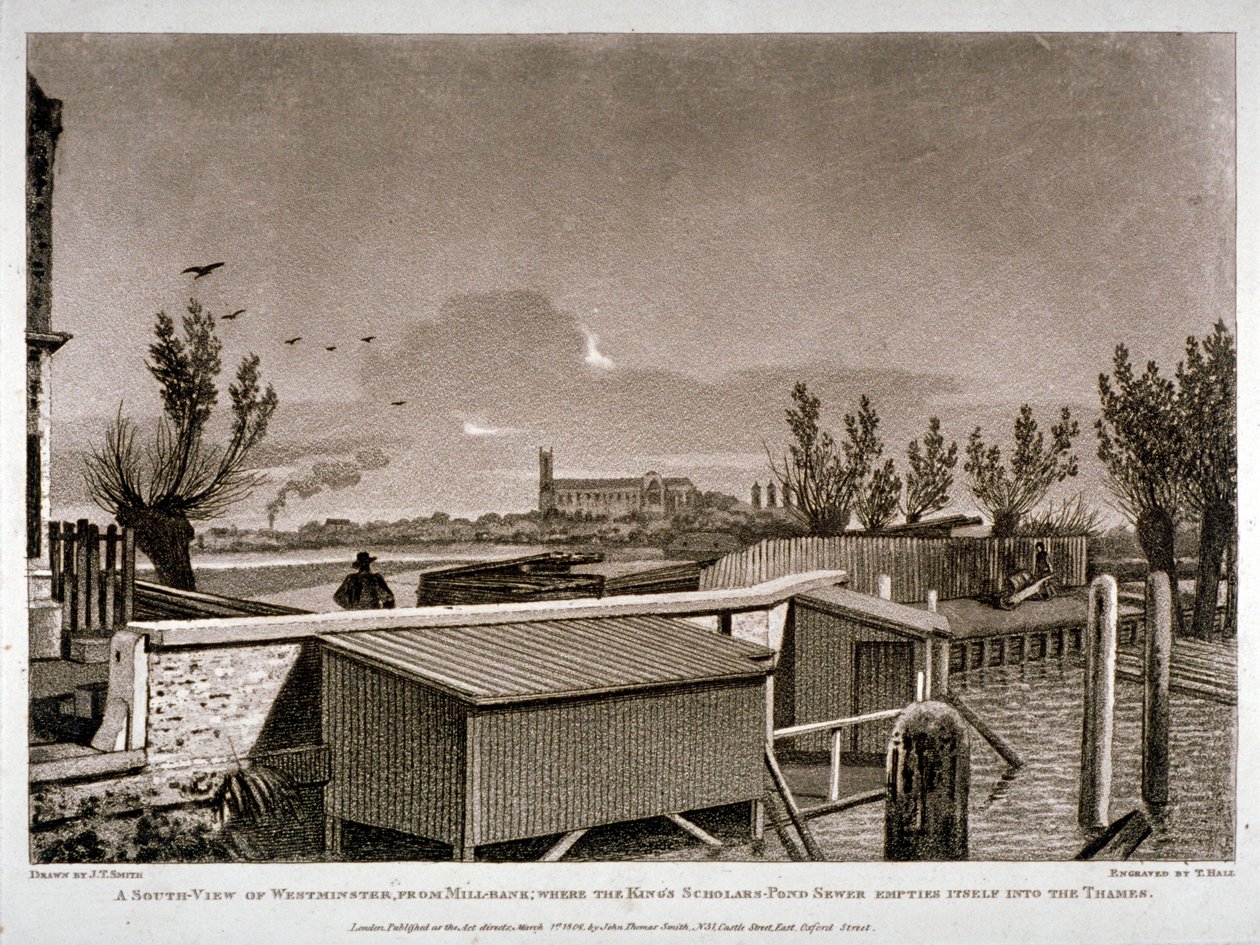 वेस्टमिंस्टर, लंदन, 1808। द्वारा जॉन हॉल
