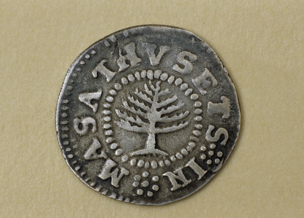 पाइन ट्री शिलिंग, 1667-1682 (रजत) द्वारा जॉन हल