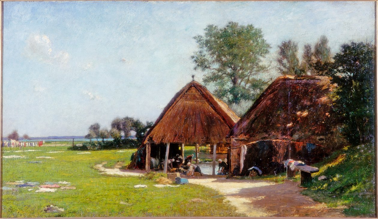 वाशिंग प्लेस, नॉरमैंडी, c.1918 द्वारा जॉन लेस्ली थॉमसन