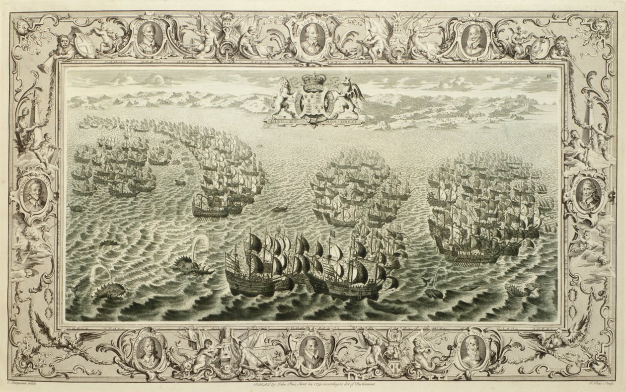 अरमाडा (टेपेस्ट्री से उत्कीर्णन), 1739 द्वारा जॉन पाइन