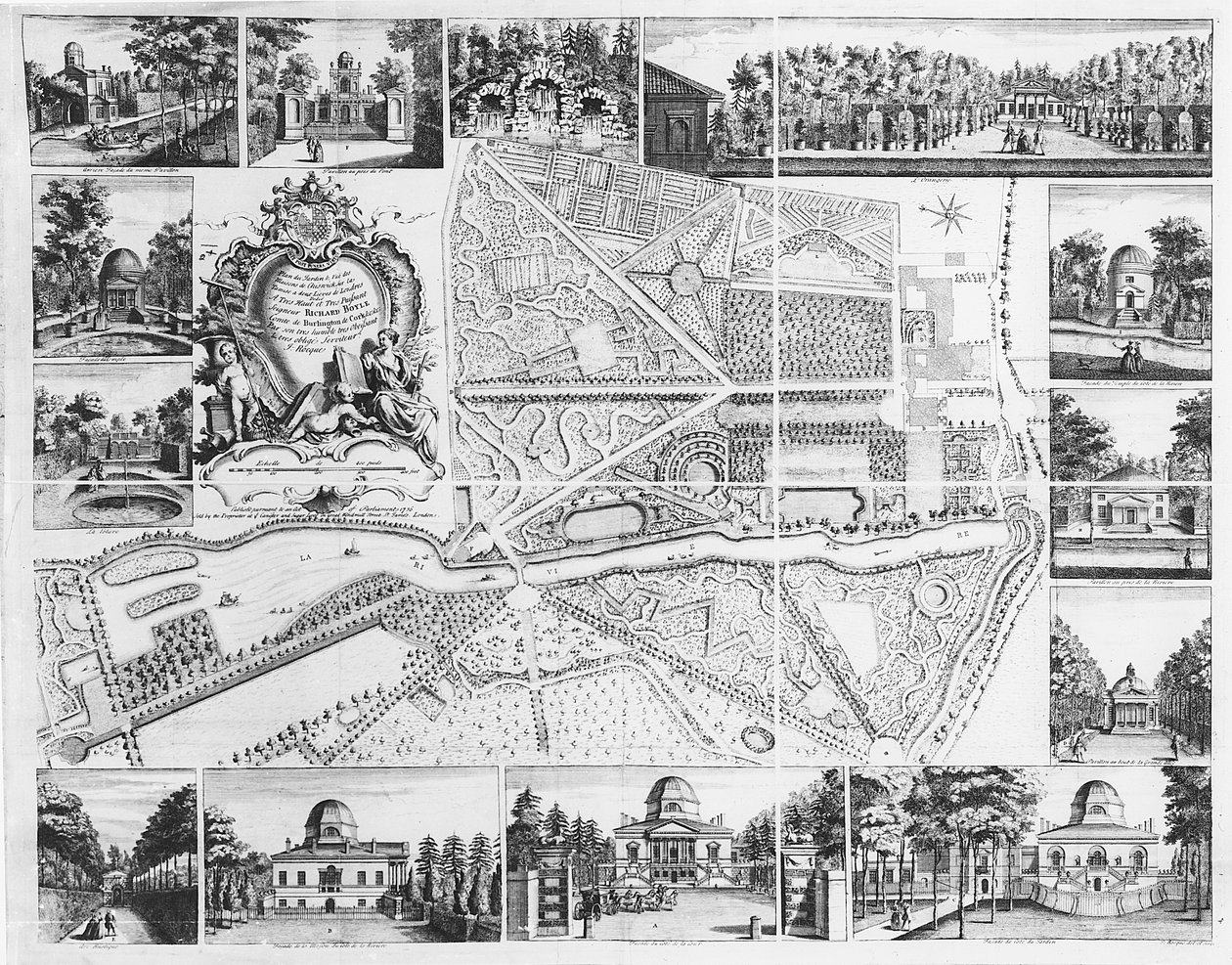 1736 के चिसविक की योजना से चिसविक हाउस द्वारा जॉन रोक्के