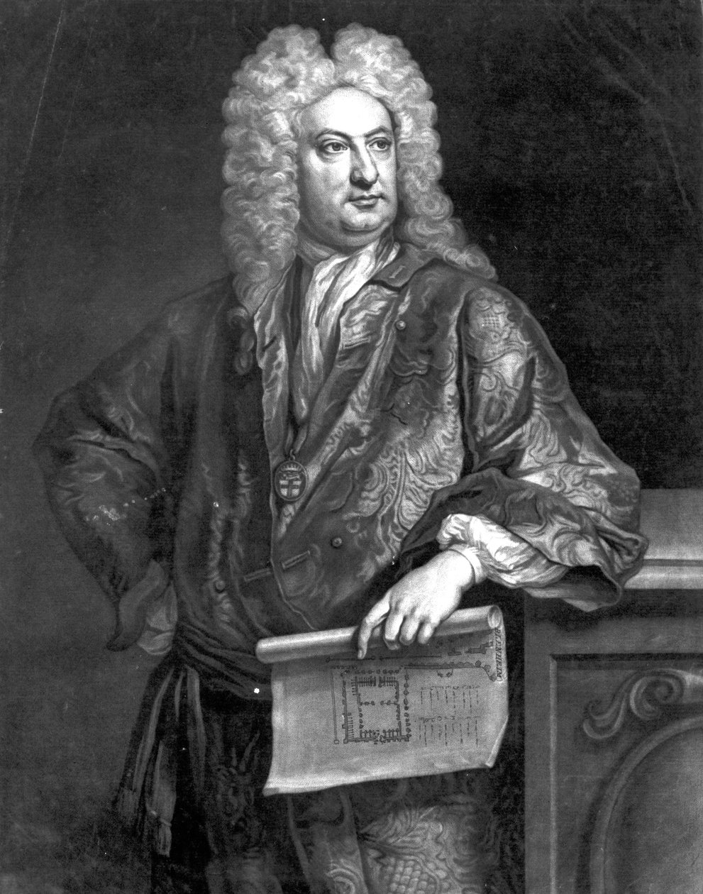 जॉन फैबर द यंगर, 1727 (mezzotint) द्वारा उत्कीर्ण सर जॉन वनब्रुघ द्वारा जोनाथन रिचर्डसन