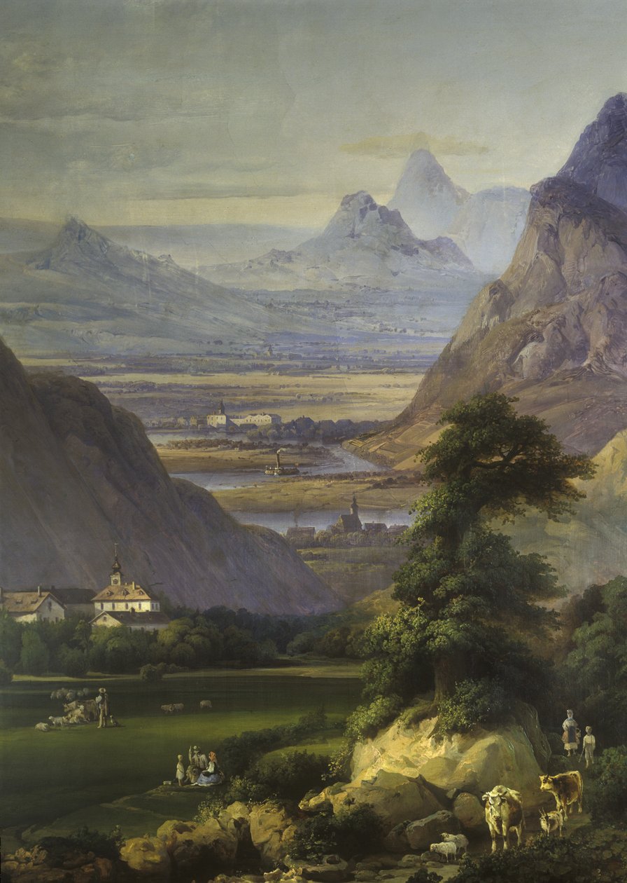 कम्कि के पास लैंडस्केप, 1850 (दीवार पेंटिंग) द्वारा जोसेफ मतज नवरातिल
