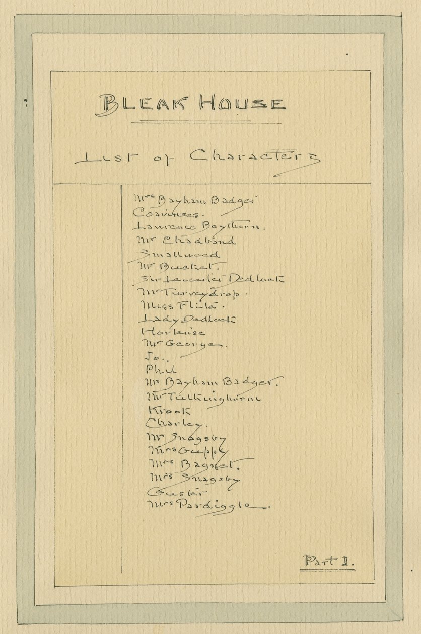 वर्णों की सूची, c.1920s (कागज पर wc के साथ कलम und स्याही) द्वारा जोसेफ क्लेटन क्लार्क