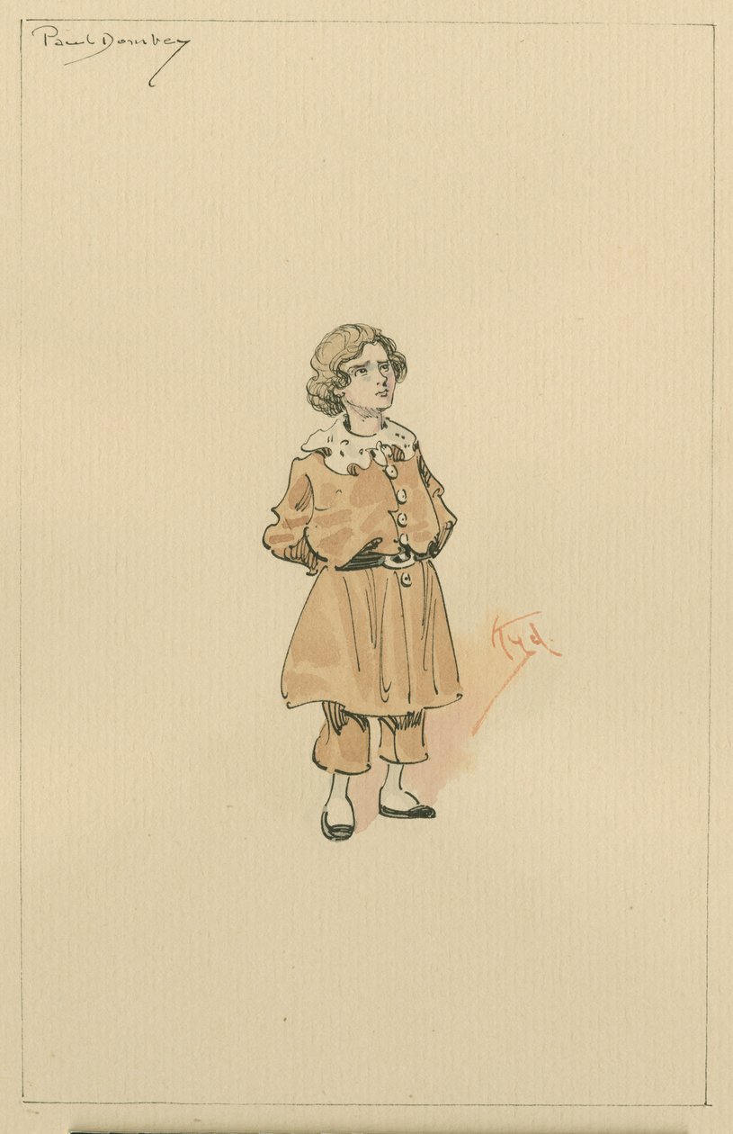 लिटिल पॉल डोंबे, c.1920s (कागज पर wc के साथ पेन und इंक) द्वारा जोसेफ क्लेटन क्लार्क