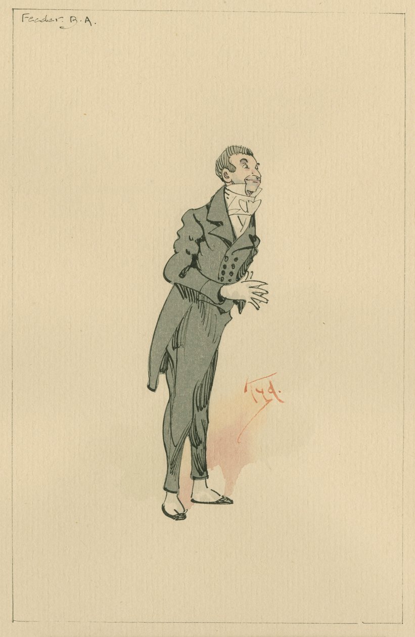श्री बीए फीडर, c.1920s (कागज पर wc के साथ कलम und स्याही) द्वारा जोसेफ क्लेटन क्लार्क