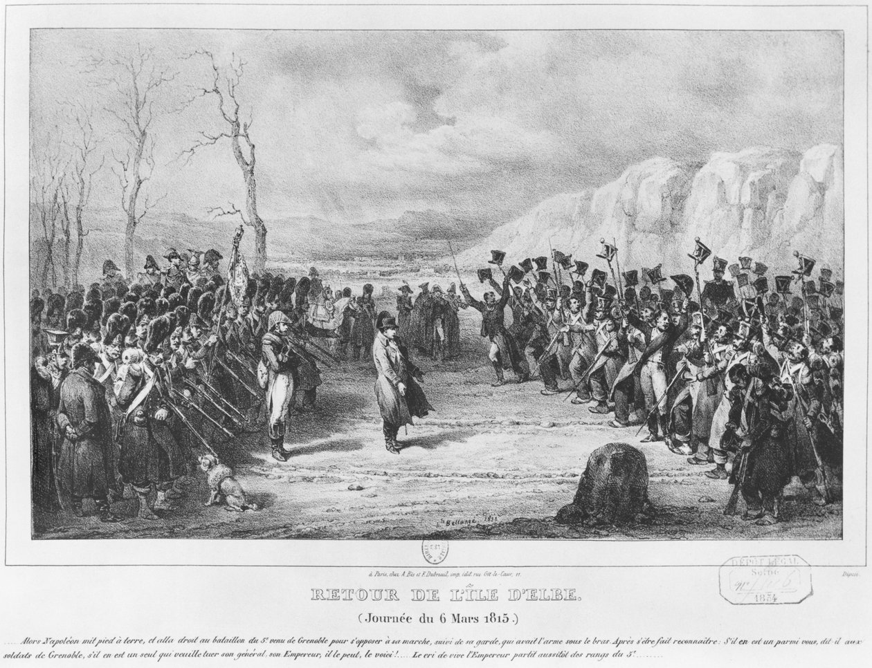 6 मार्च 1815, 1833 को एल्बा से लौटता नेपोलियन I (1769-1821) द्वारा जोसेफ लुइस हिप्पोलीटे बेलांगे