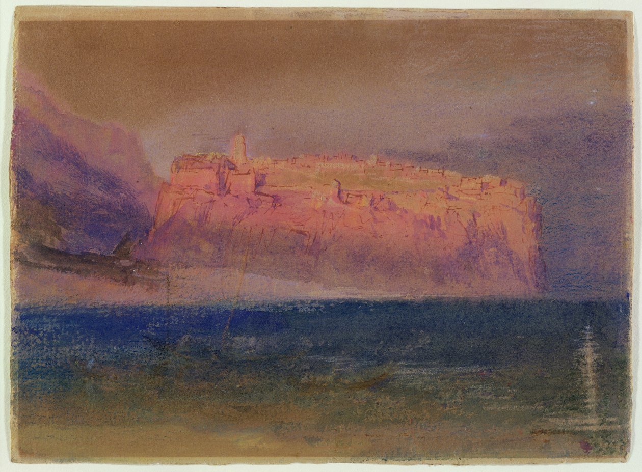 कोर्सिका, (मोनाको) c.1830-35 (भूरे रंग के कागज पर wc) द्वारा जोसेफ मैलॉर्ड विलियम टर्नर