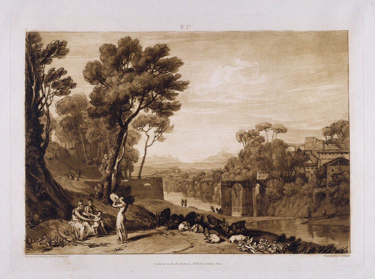 चार्ल्स टर्नर (1773-1857) 1853-74 द्वारा उत्कीर्ण द वुमन एंड टैम्बोरिन द्वारा जोसेफ मैलॉर्ड विलियम टर्नर