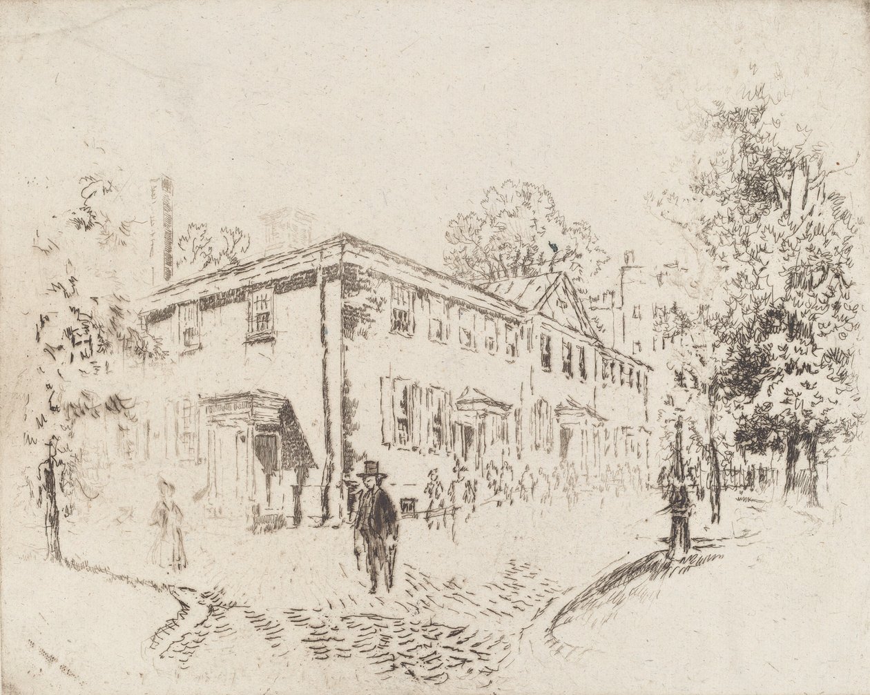 फोर्थ स्ट्रीट, मीटिंग हाउस, फिलाडेल्फिया, 1920। द्वारा जोसेफ पेनेल