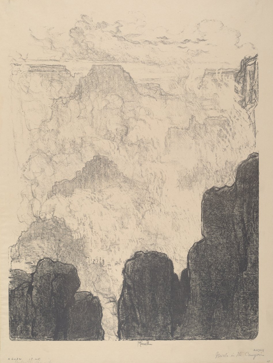 मिस्ट्स इन द कैन्यन, नंबर II, 1912। द्वारा जोसेफ पेनेल