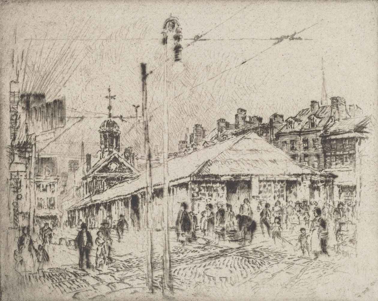 दूसरा स्ट्रीट मार्केट, फिलाडेल्फिया, 1920। द्वारा जोसेफ पेनेल
