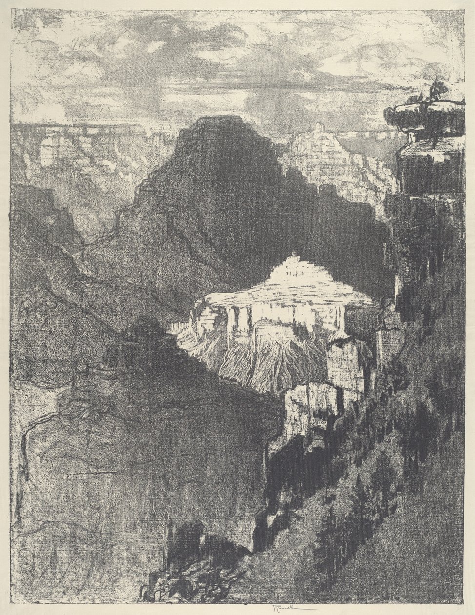 ब्लैक माउंटेन के नीचे का शहर, 1912। द्वारा जोसेफ पेनेल