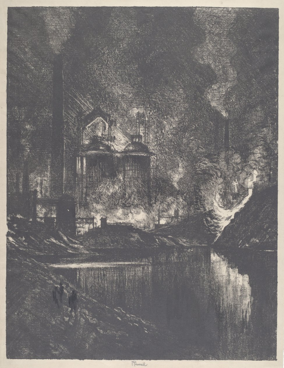 आग की झील, चार्लेरोई, 1911। द्वारा जोसेफ पेनेल
