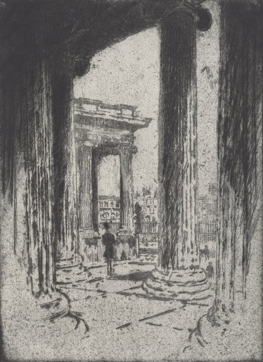 पोर्टिको, ब्रिटिश संग्रहालय, 1905। द्वारा जोसेफ पेनेल