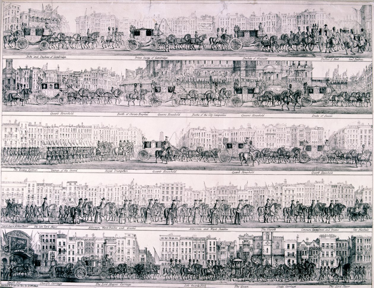 लंदन, 1837 के माध्यम से महारानी विक्टोरिया की प्रगति द्वारा जोसेफ रॉबिन्स