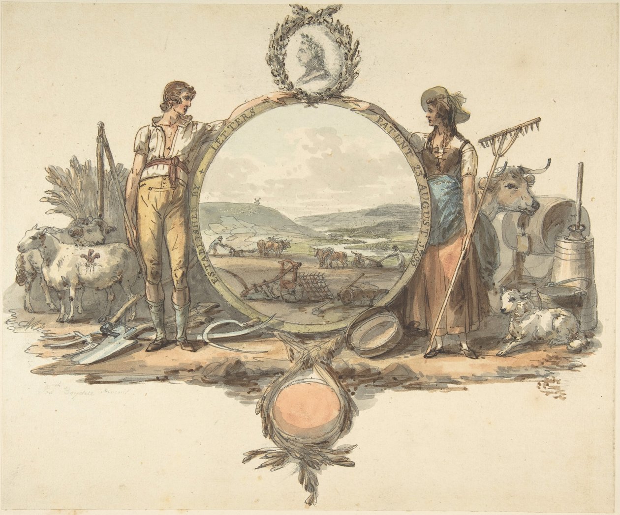 फ्रंटिसपीस के लिए डिजाइन, सीए। 1793. द्वारा योशिय्याह बॉयडेल