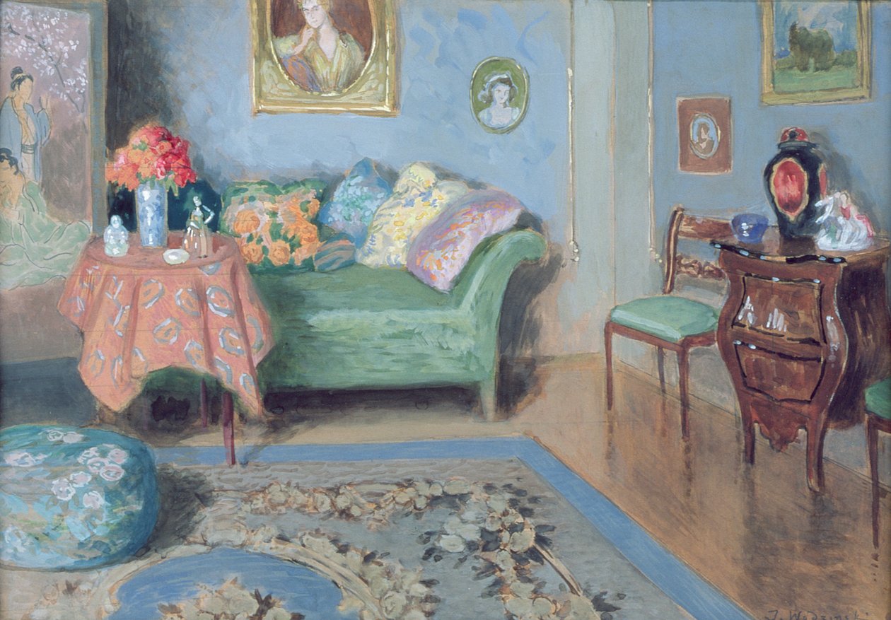 लिटिल ड्रॉइंग रूम, c.1915 द्वारा जोज़ेफ़ वोडज़िंस्की