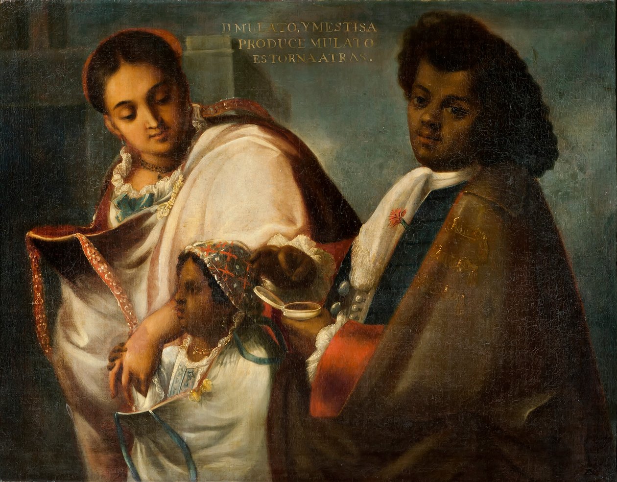 मुल्टो और मेस्टिजा एक मुल्टो रिटर्न-बैकवर्ड, c.1715 का उत्पादन करते हैं द्वारा जुआन रोड्रिगेज जुआरेज