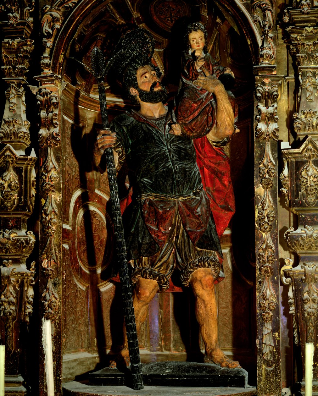 सेंट क्रिस्टोफर, 1597 (पॉलीक्रोम लकड़ी) द्वारा जुआन मार्टिनेज मॉन्टेंस