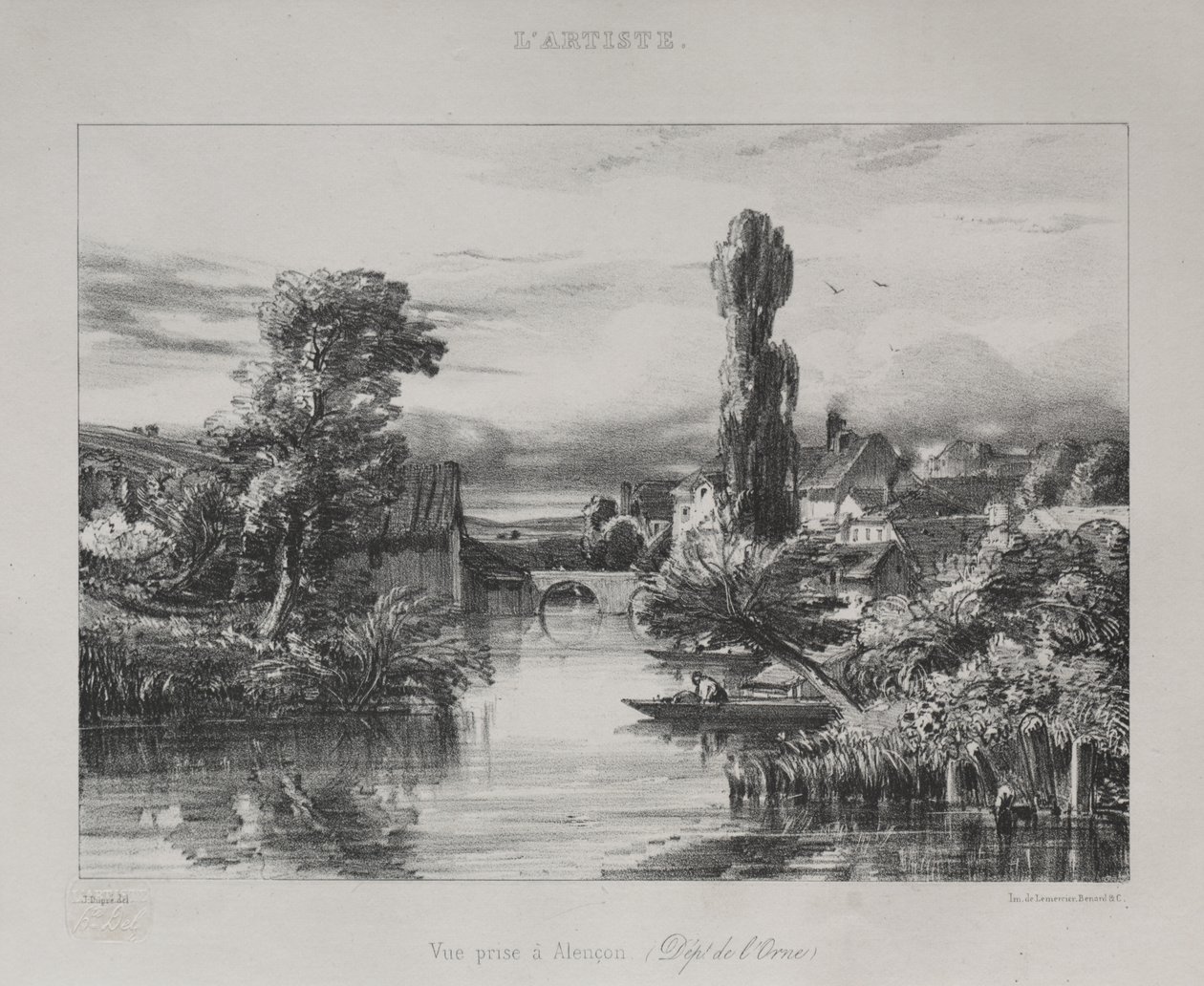 Alençon, 1839 के पास का दृश्य। द्वारा जूल्स डुप्रे