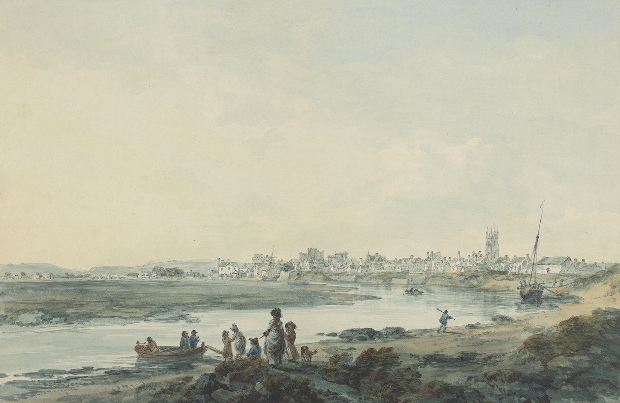 दक्षिण से कार्डिफ़, c.1789 (wc, पेन अड इंक और कागज पर धोएं) द्वारा जूलियस सीजर इबेट्सन