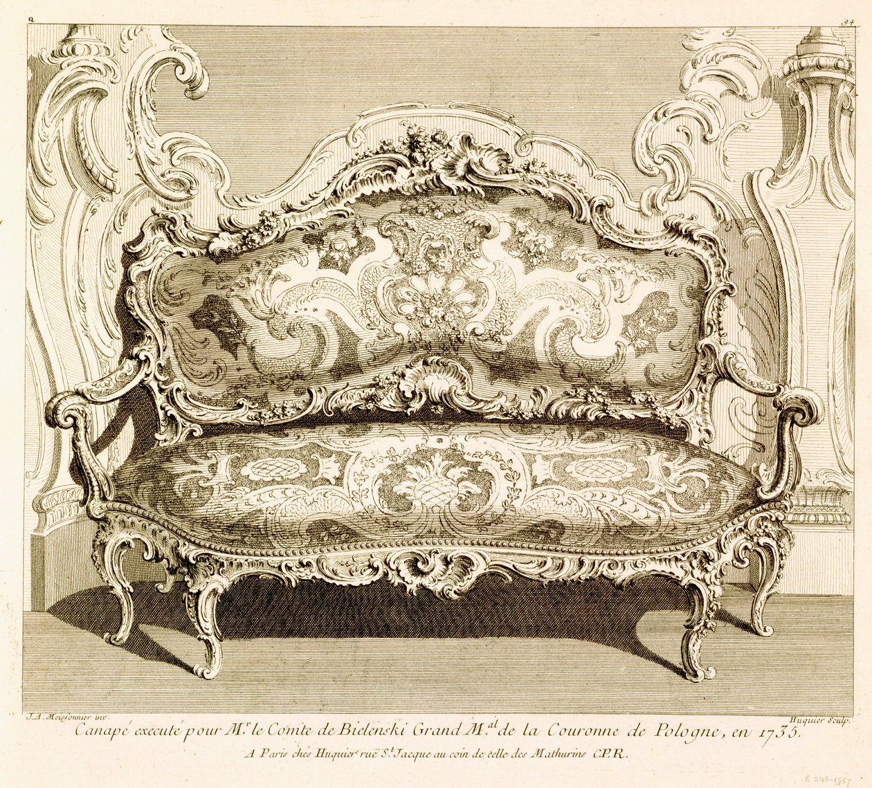 सोफा, मेसनियर, जस्ट ऑरेल (1695-1750), सजावटी कला औद्योगिक कला के लिए लागू, 1734 द्वारा जस्ट ऑरेले मीसोनियर