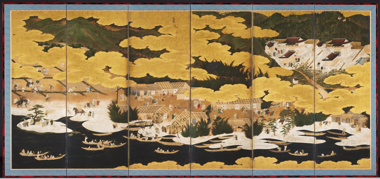 ओमी के प्रसिद्ध दृश्य, 1660-90 के दशक। द्वारा कानो ए