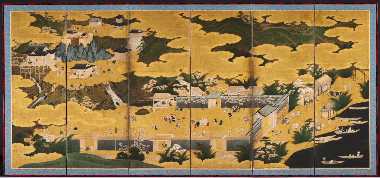 ओमी के प्रसिद्ध दृश्य, 1660-90 के दशक। द्वारा कानो ए