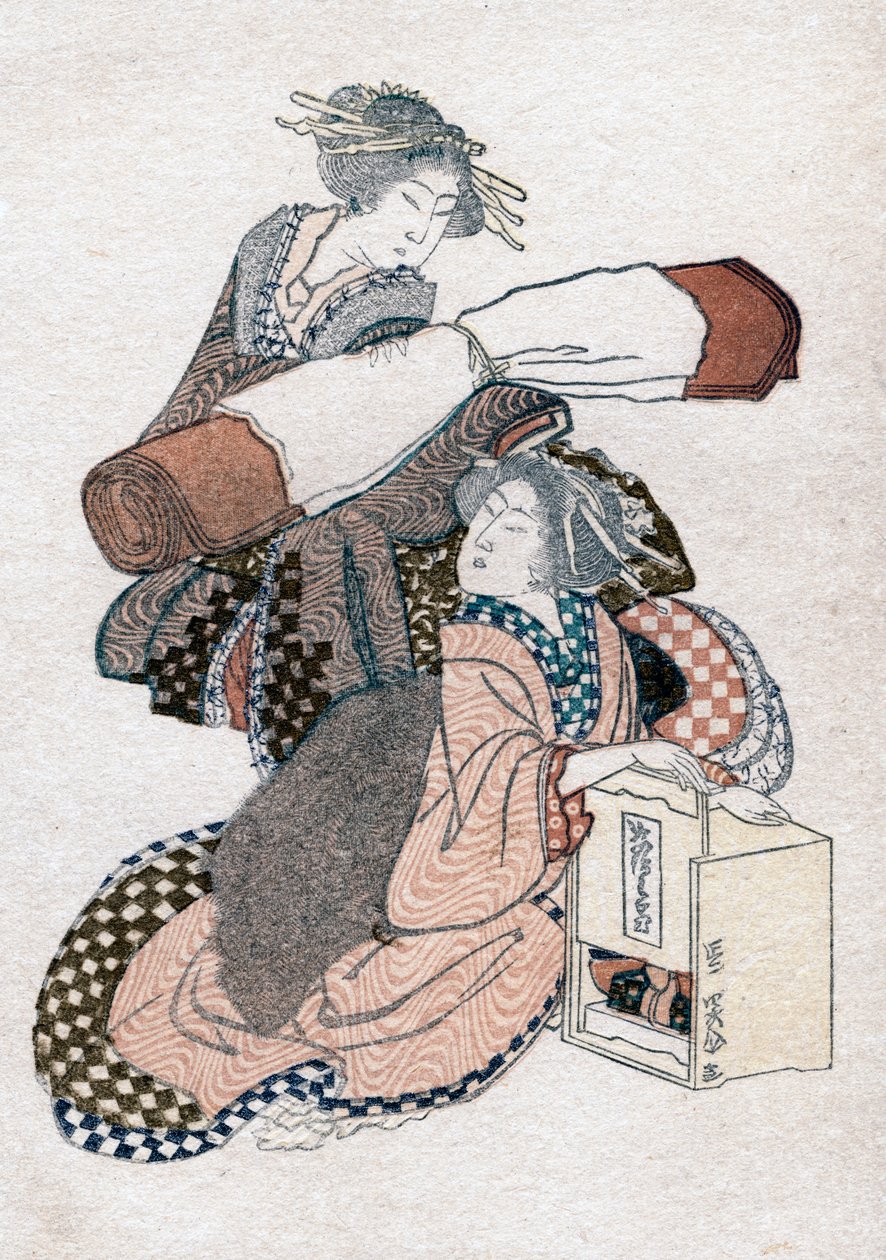 दो जापानी महिलाएं, c1780-1849। द्वारा कत्सुशिका होकुसाई