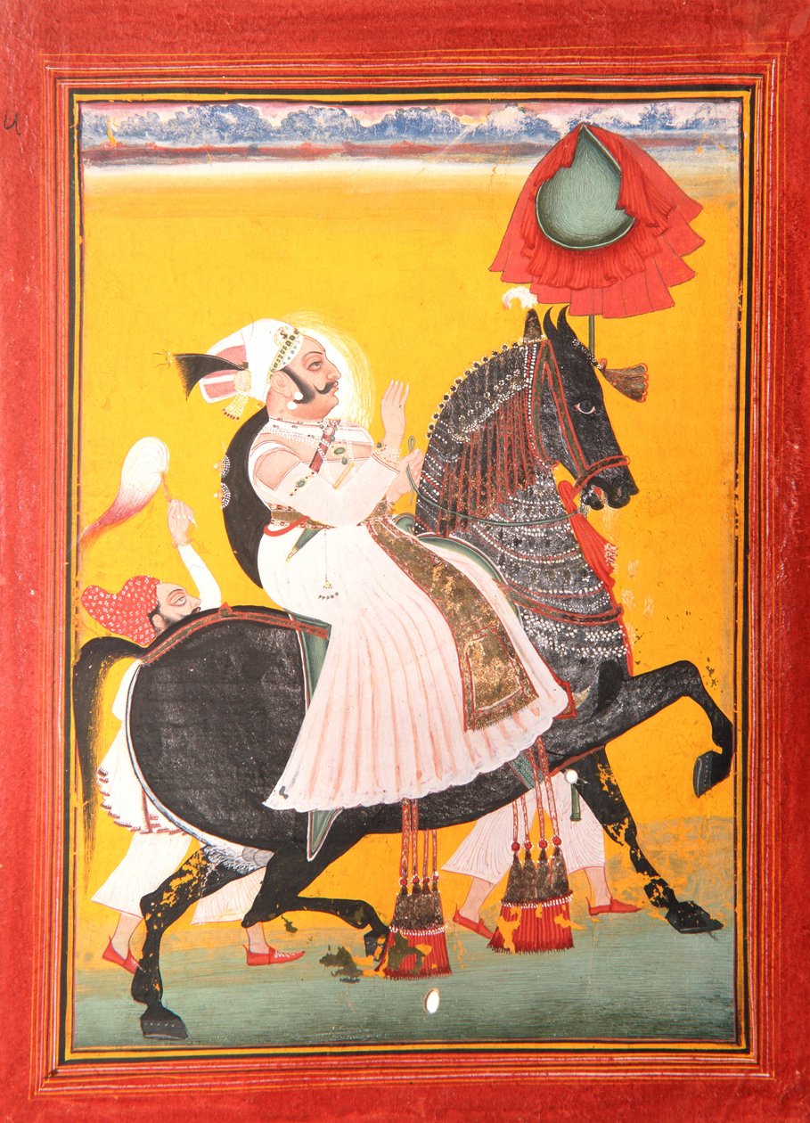 रावत राघो दास, 1778 (कागज पर अपारदर्शी wc और सोना) द्वारा Kavala