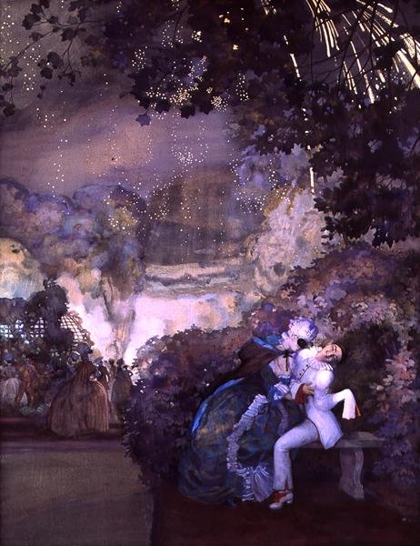 फायरवर्क, 1910 (कैनवास पर wc और gouache) द्वारा कोंस्टेंटिन एंड्रीविक सोमोव