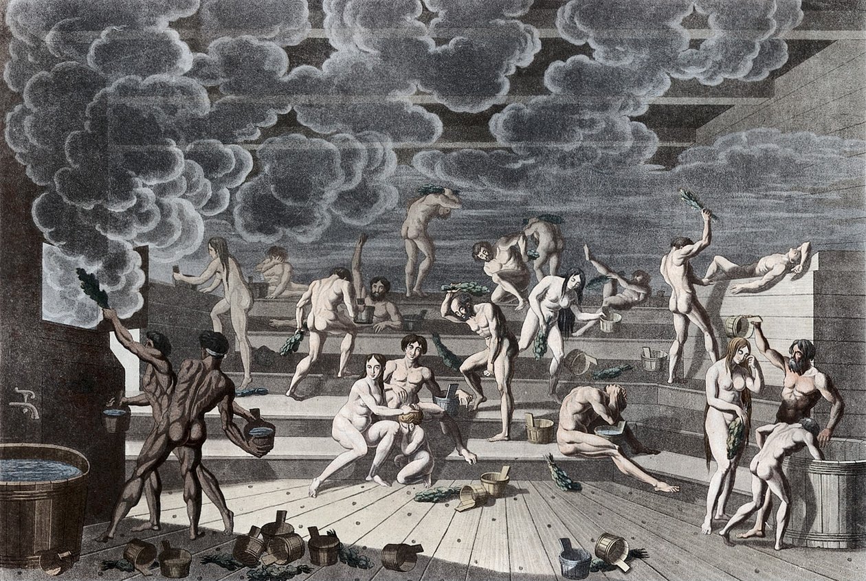 एक रूसी स्नानागार, 1811 द्वारा Korneev