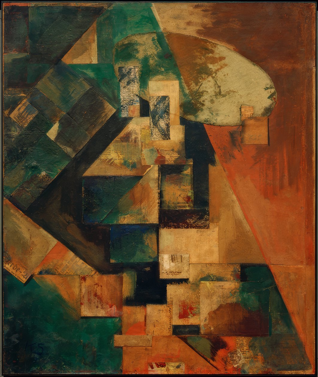 रेड क्रॉस के साथ मर्जबिल्ड 1 बी चित्र द्वारा कर्ट Schwitters