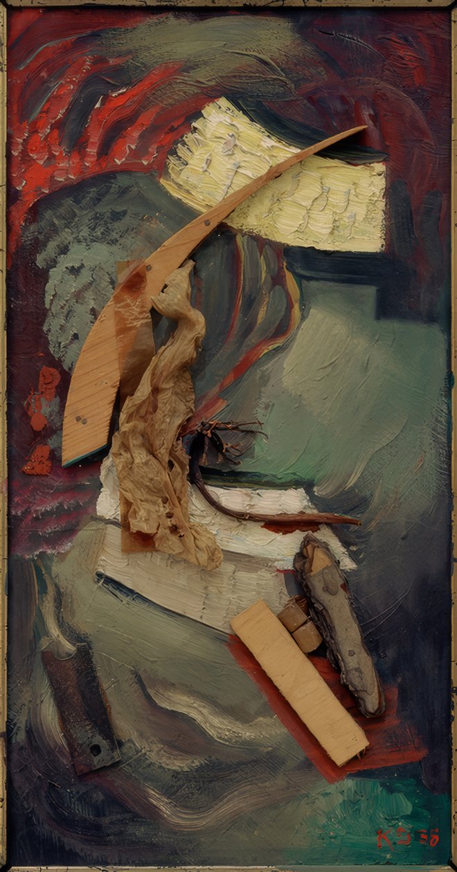 शैवाल के साथ मर्ज चित्र द्वारा कर्ट Schwitters